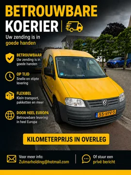 Prijevoznik Mali kombi Volkswagen Caddy u Sliedrecht Nizozemska